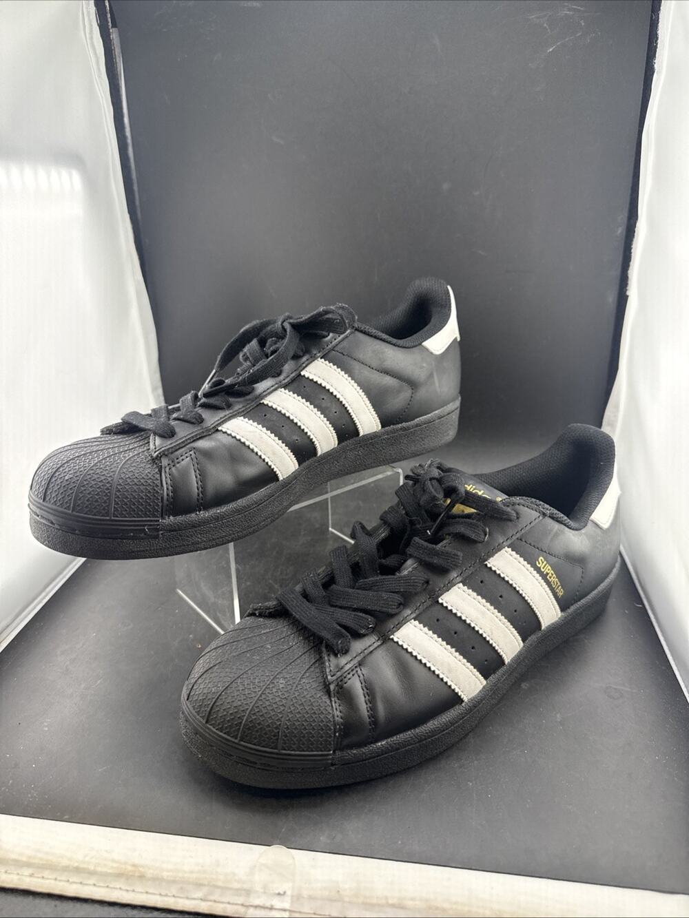 Adidas Superstar Womens Size 9 Black White Sneakers Shoes B39397 Shell Toe 2017
